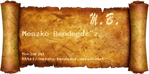 Meszko Bendegúz névjegykártya